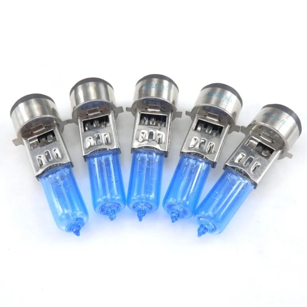 5Pcs  Motorcycle SCOOTER MOPED ATV QUAD BIKE HEADLIGHT BULB 12V 50/50W BA20D XENON