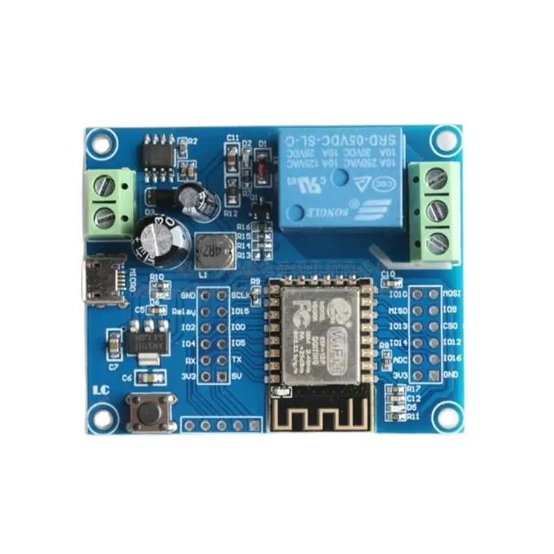 DC5-80V Power Supply ESP-12F Development Board Secondary  ESP8266 WIFI Single Circuit Relay Module