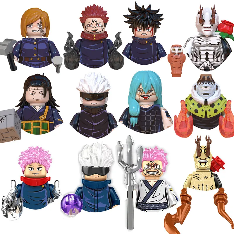 Anime Building Blocks Itadori Yuji Gojo Satoru Fushiguro Megumi Mini Anime Figure Model Assembly Toy Kids Holiday Gift