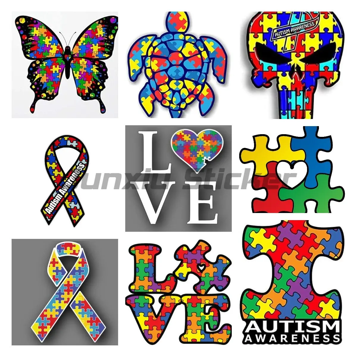 Autistic Sticky Furry Car Sticker Warning Mark Vehicle Decal for Autism Awareness Truck Window Decal