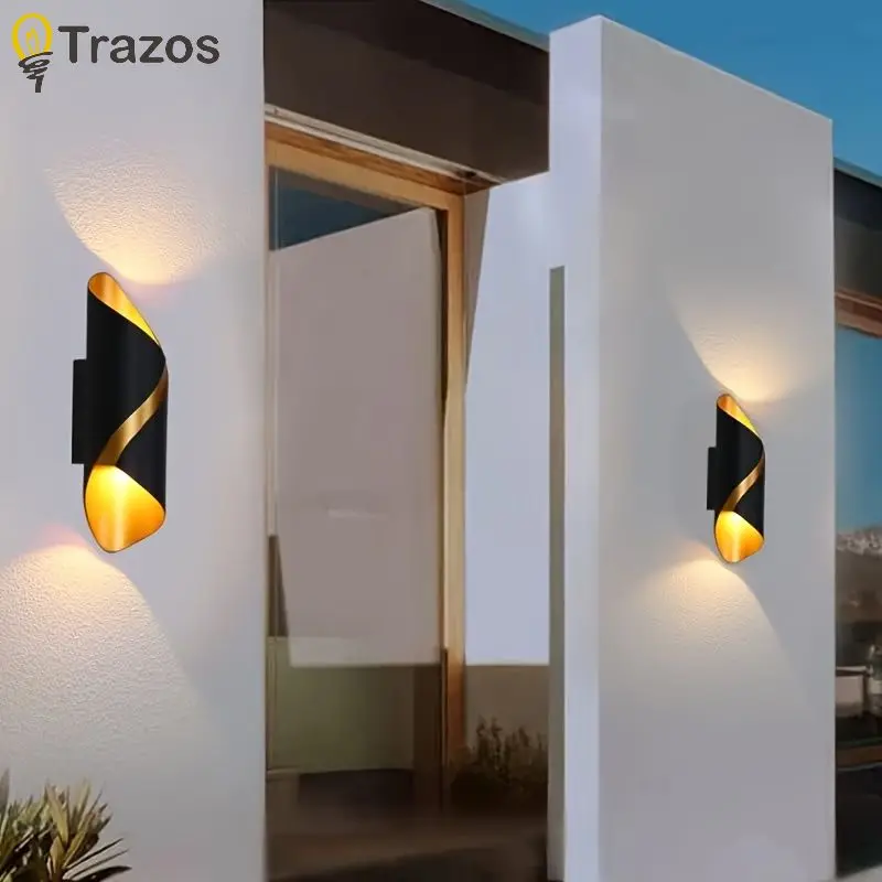 Outdoor Waterproof Light Courtyard Gate Balcony Corridor Creative S-shaped Simple Outdoor Corridor Villa Garden Wall Light