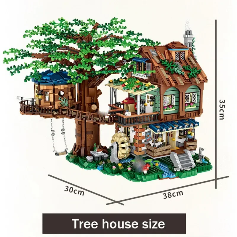 Loz-Mini décennie s de Construction en Briques pour Enfant, Jouet de Bricolage, Architecture Forêt, Arbre, Maison, Cabine, Roue à Eau, Balançoire, Feuilles de Rivière, 1033