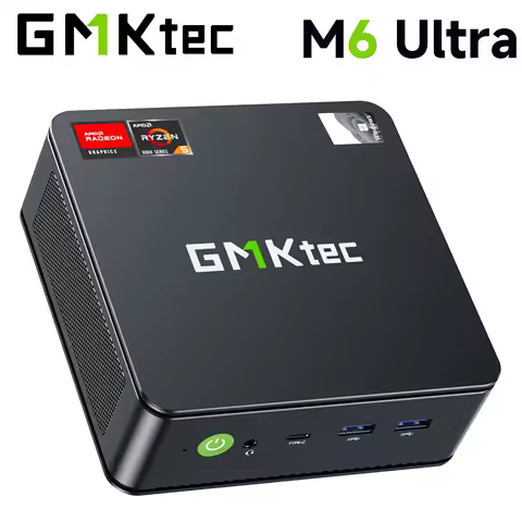 GMKtec M6 Ultra Mini PC AMD Ryzen 5 7640HS DDR5 M.2 2280 SSD Win11 Pro USB4 2.5G LAN WiFi6E BT5.2 Desktop Office Gaming Computer
