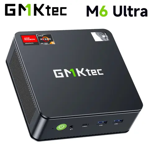 GMKtec M6 Ultra Mini PC AMD Ryzen 5 7640HS DDR5 M.2 2280 SSD Win11 Pro USB4 2.5G LAN WiFi6E BT5.2 Desktop Office Gaming Computer
