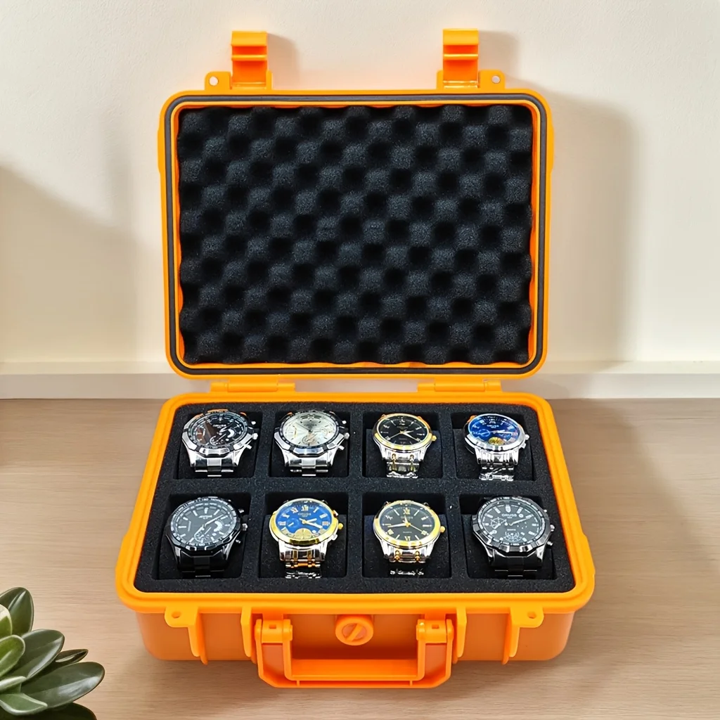 Boîte de rangement de montres 1 pièce, matériau PP, peut contenir 4/8 montres, étanche à l'eau et à la poussière, excellent cadeau pour la saint-valentin/père/noël