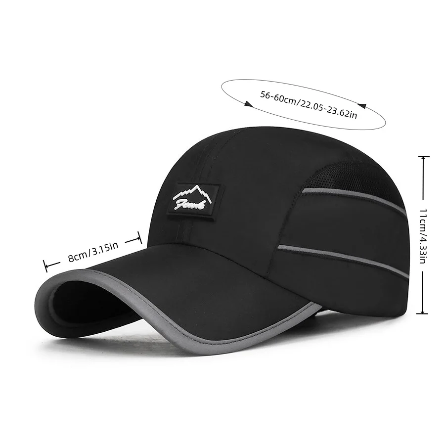 Splicing mesh outdoor sports running speed dry hats for men and women, sun shading and breathable baseball caps
