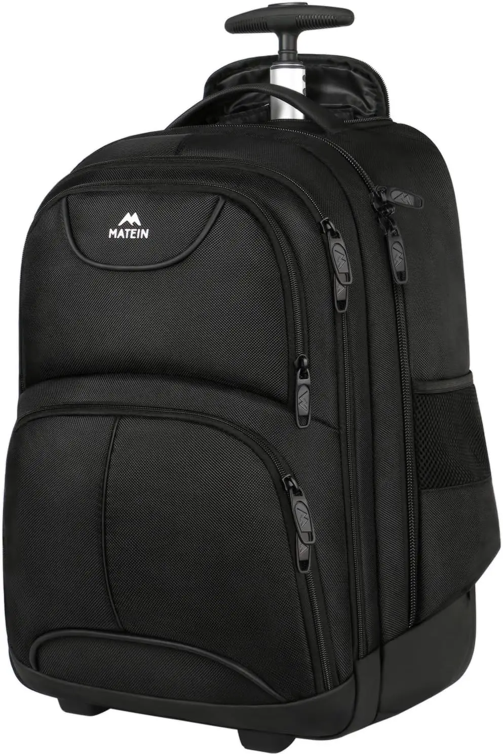 Rolling Backpack, 17 inch Water Resistant Wheeled Laptop Backpack | Carry on Luggage Business Bag, Large Capacity, Overnight College Computer Bag, Trolley Suitcase for Men Women, Travel, Black