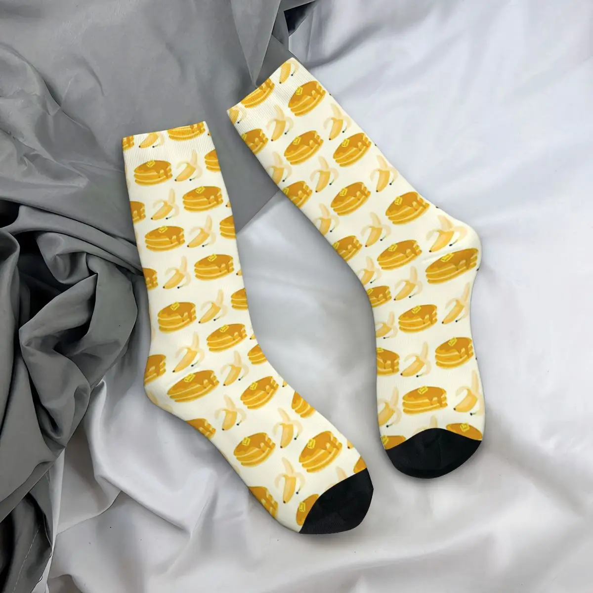 Banana Pancakes Socks Harajuku High Quality Stockings All Season Long Socks Accessories for Man's Woman's Birthday Present