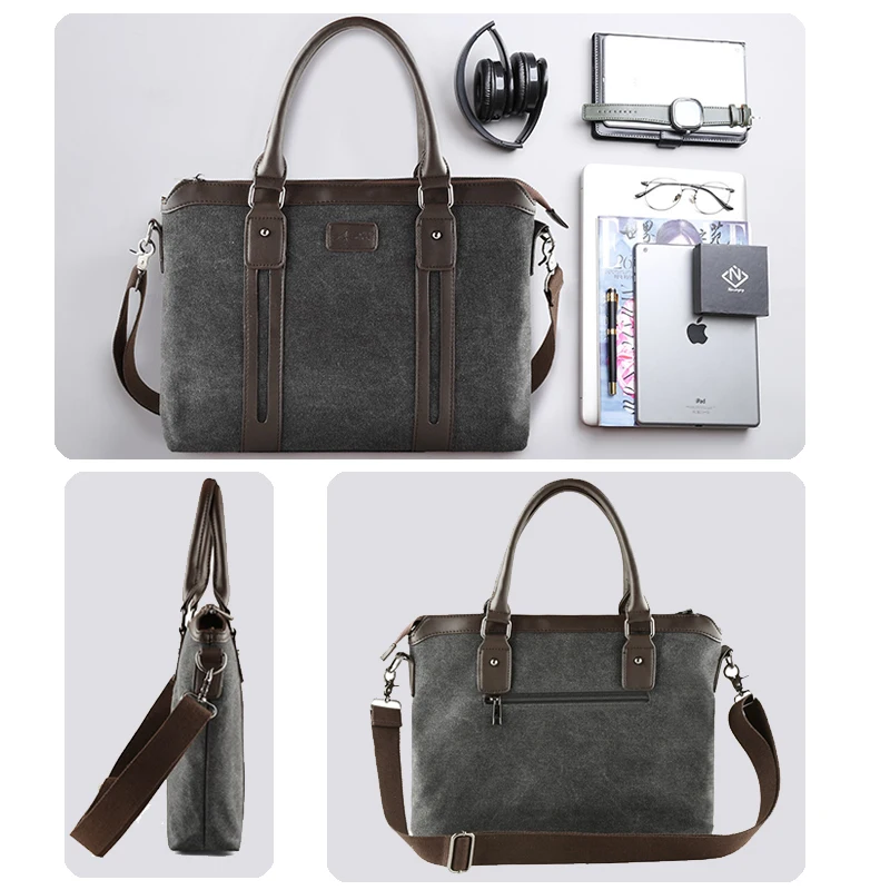 Men Canvas Business Messenger Bags for Men Shoulder Bag Vintage Crossbody Luxury Fashion High Quality Briefcase Men Handbag