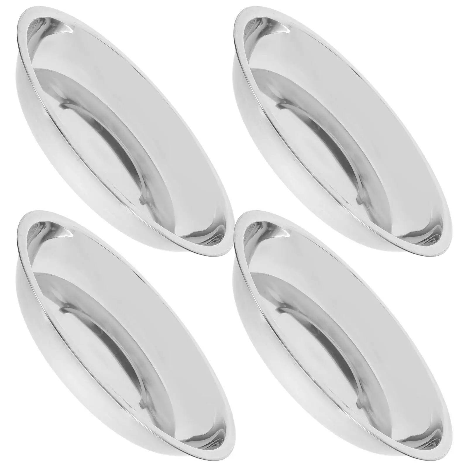

4 Pcs Stainless Steel Pet Bowl Large Capacity Dog Puppy Bowls Cat Feeding Food Water 20cm 201 Steel Easy Clean Practical
