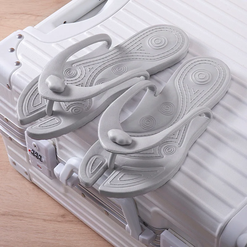 

Folding Slippers Trip Travel Portable Slides Women Men Light Home Hotel Salon Homestay Guest Use Sandals Bathing Beach Shoes
