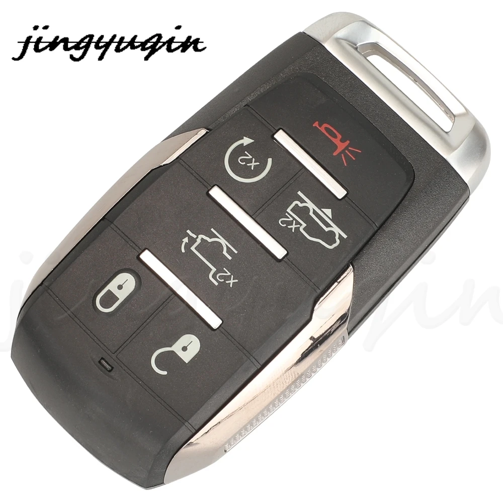 jingyuqin 10pcs OHT-4882056 3/4/5/6 Buttons Smart Prox Remote Car Key Shell Case For Ram 1500 Pickup 2019 2020 2021