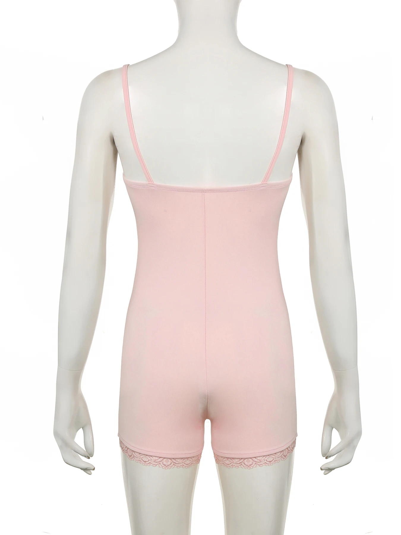 Rockmore-macacões patchwork renda rosa para mulheres, bodysuit peça única roupa de ginástica, macacão esportivo, streetwear, moda verão 2024