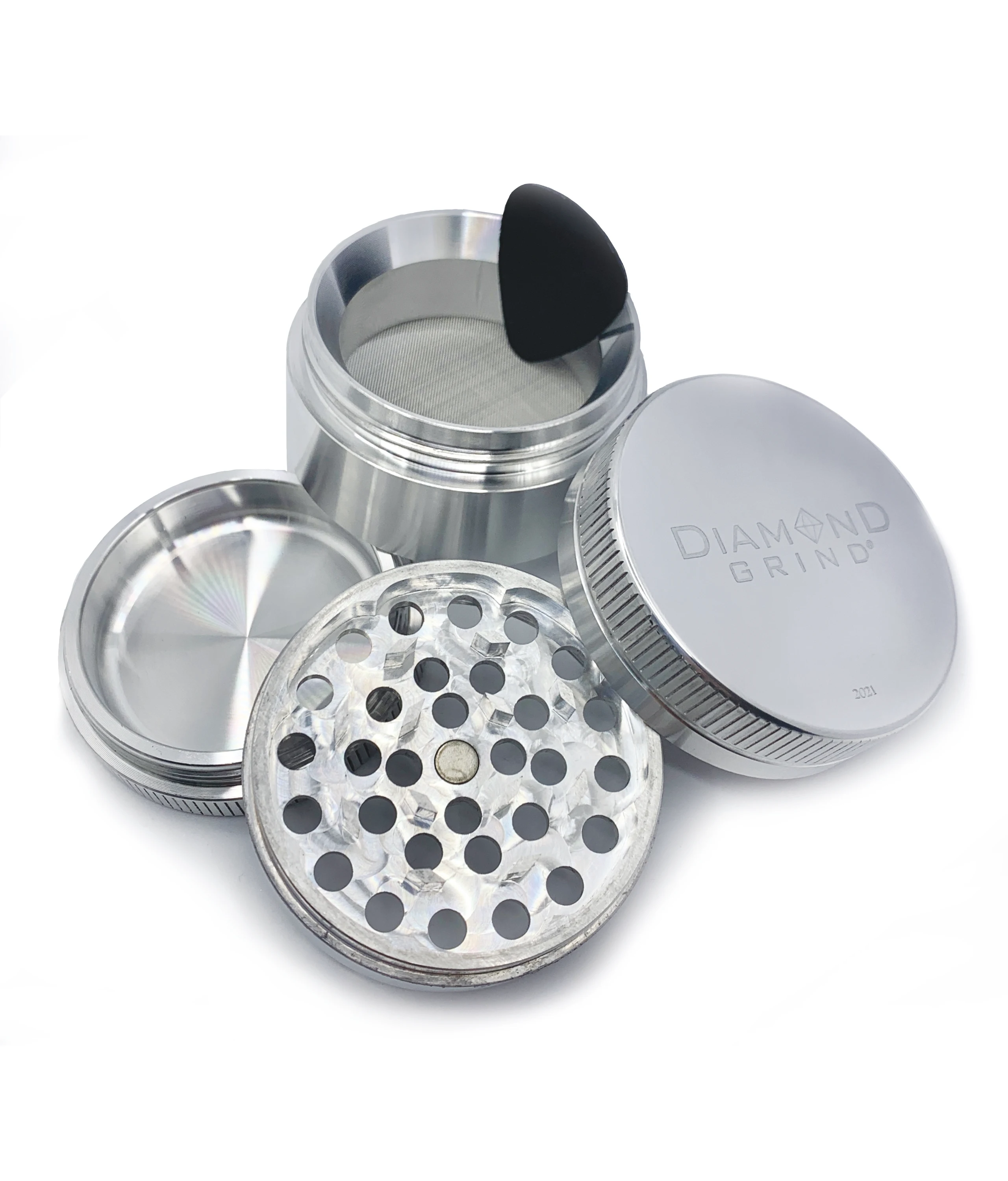 Herb Grinder 110MM 4 Piece with Screen and Collection Tray, Custom designs available