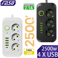 5m EU Plug AC Outlets Multitap Socket Extension Cord Electrical Power Strip With USB Type C Fast Charging Network Filter Adapter