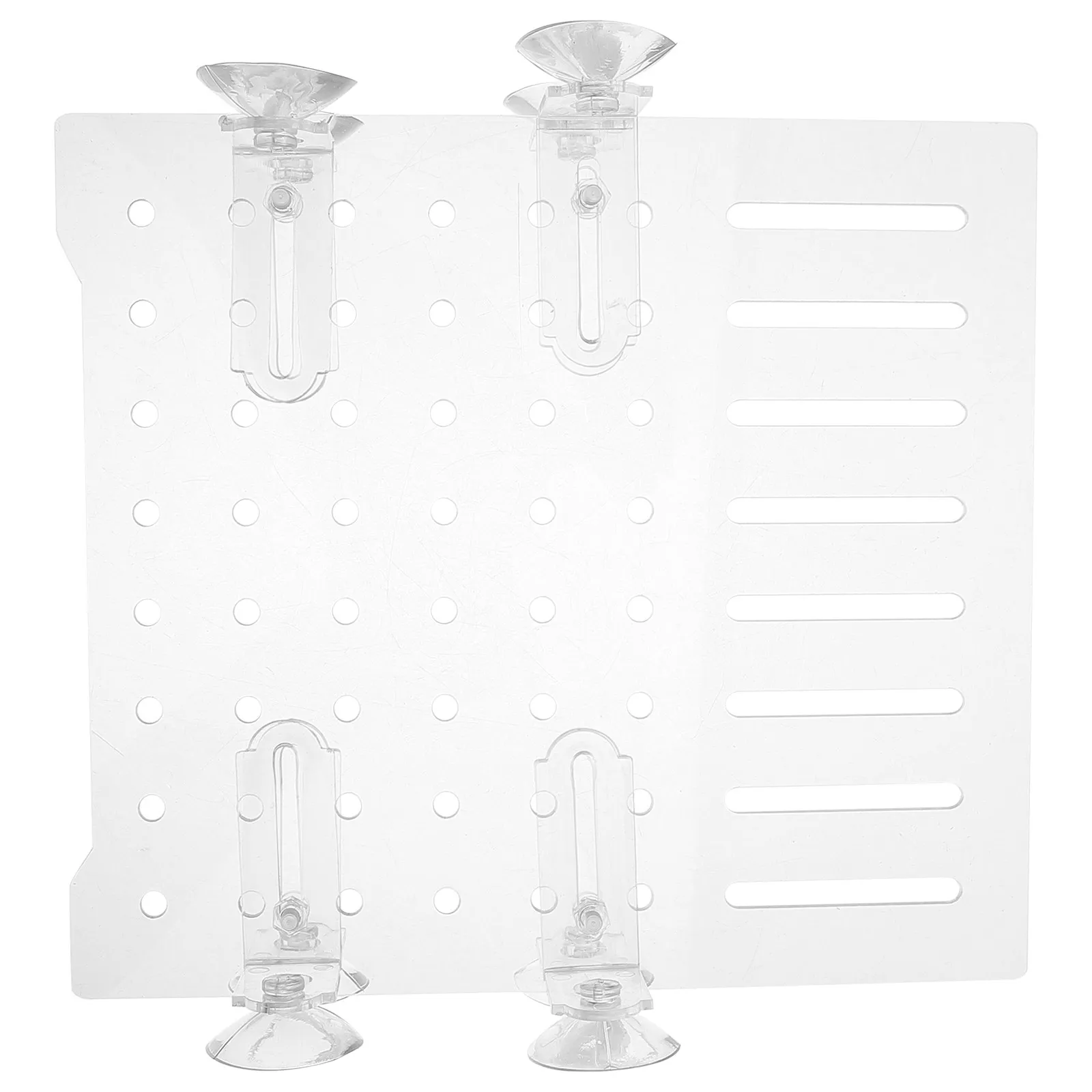 Acrylic Aquarium Divider for Betta Fish Tank Separator Clear Micro-Perforated Grid Plate Easy Install Suction Cup Clips Fish