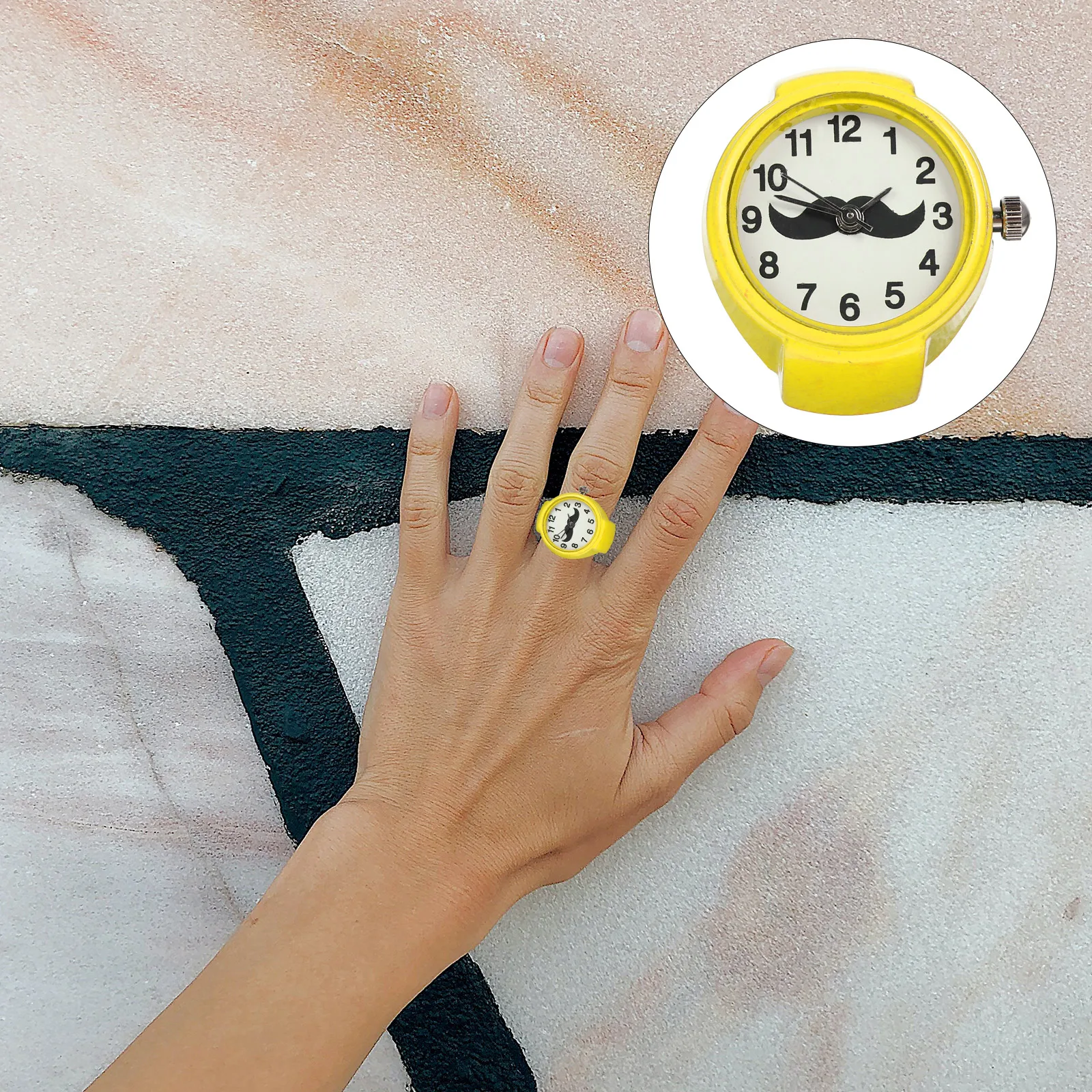 

Stylish Ring ABS Material Decorative Finger Clock Retro Design Women Watch Decorative Finger Ring Accessories