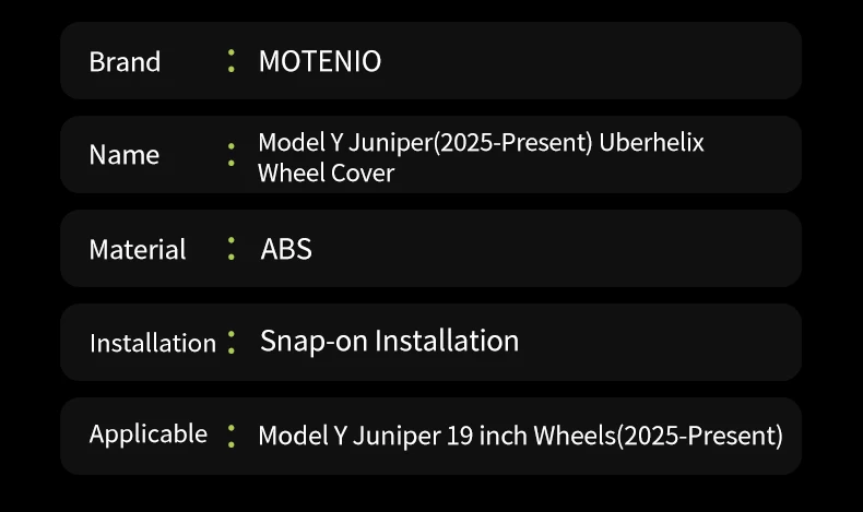 4 Stück für Model Y Juniper 2025-2026 19 Zoll Uberhelix-Style Radkappen für Tesla Felgenabdeckung Zubehör Radkappe Automobil-Radkappe – Detail 14