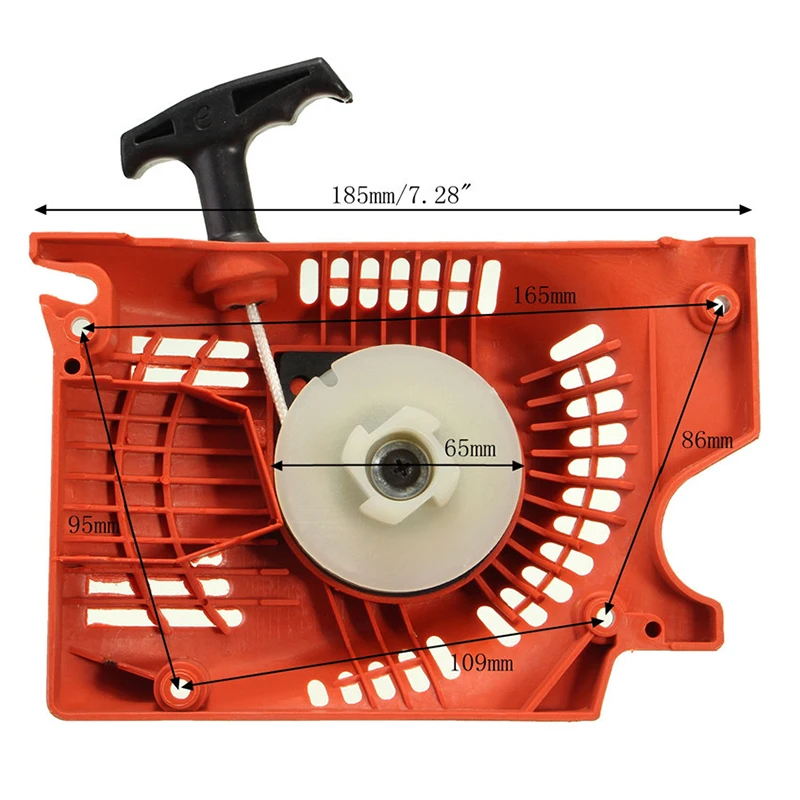 Imagem -02 - Recoil Pull Starter para Motosserra Chinesa Cortador de Escova Vermelho Raptor Substituição do Cortador de Grama 4500 5200 5800 45 52cc 58cc