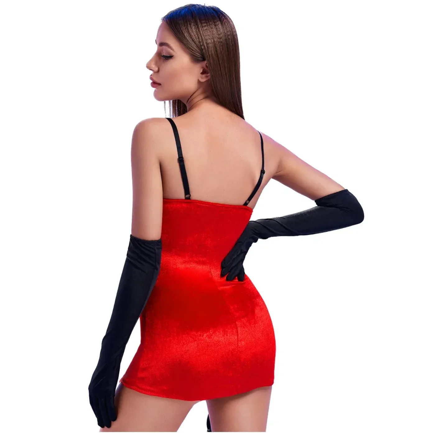 Womens Mini Christmas Dresses Santa Outfits Cute Garter Lingerie Gloves Including Mrs Claus Sexy Costume Claus Pajamas Cosplay view 4