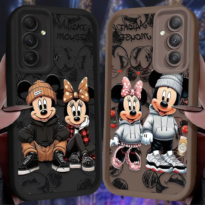 Couple Disney Mickey Minnie Case for Samsung Galaxy S23 S24 S25 Ultra S22 S21 Plus FE 5G A54 A34 A14 A73 A53 A33 5G Back Cover