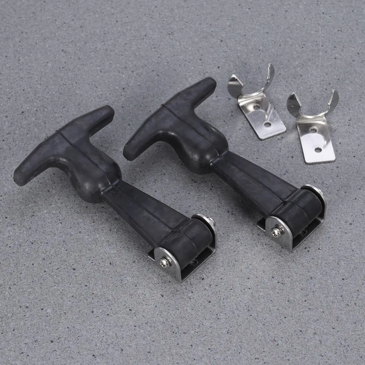 2pcs Flexible T-Handle Draw Latches Stainless Steel T-Handle Hasp For Cart And Tool Box Stainless Steel Rubber Buckle