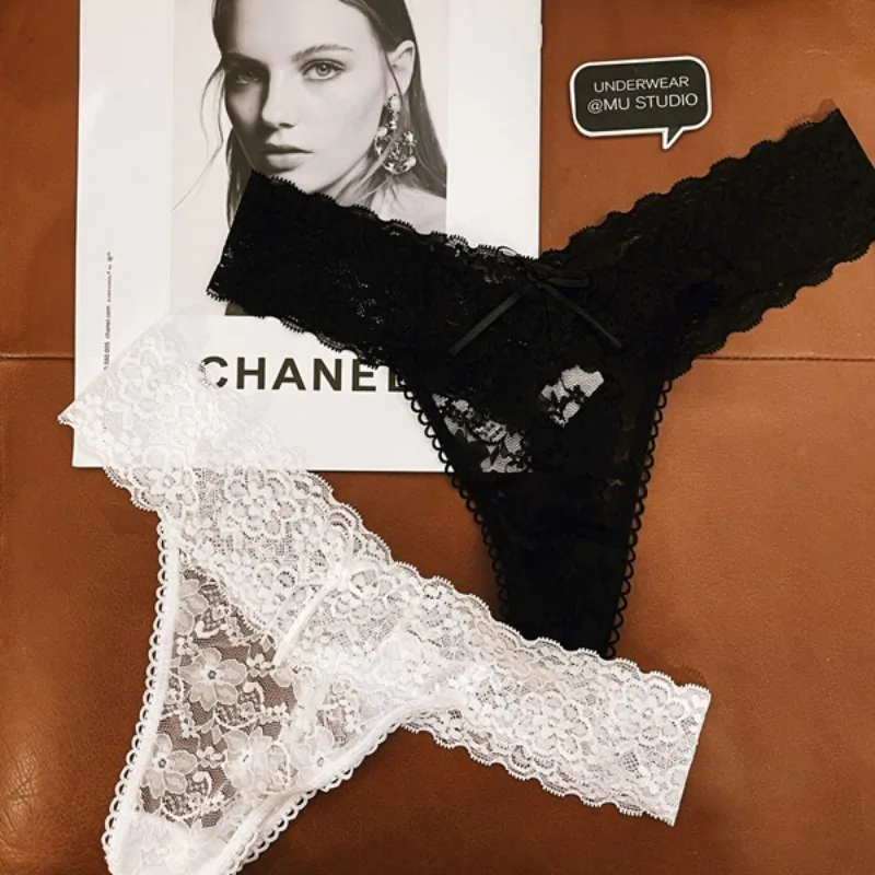 

SP&CITY French Romantic Flower Lace Underwear for Women Thin Hollow Out Transparent Sexy Panties Seamless Soft Erotic Thongs