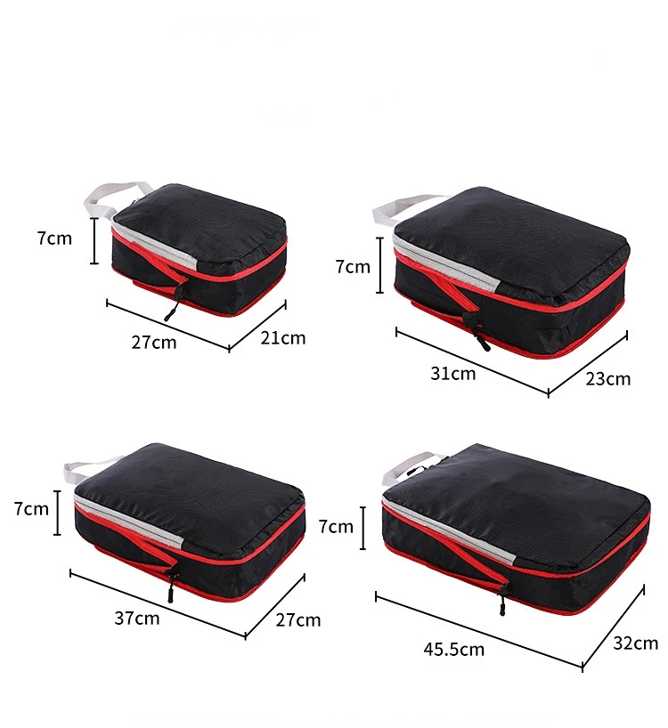 Travel Storage Bag Compressible Packing Cubes Foldable Waterproof Travel Suitcase Nylon Portable with Handbag Luggage Organizer