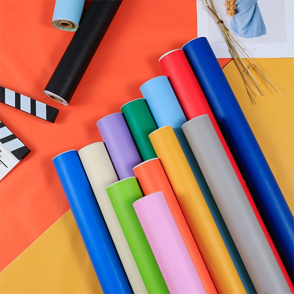 Papel Tapiz Autoadhesivo De PVC 40cm x5m Color Minimalista Decoración De Muebles Antiguos Pegatina Impermeable Para