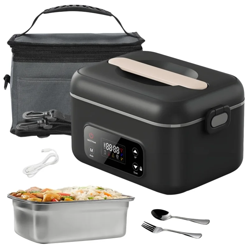 Kabellose, wiederaufladbare beheizte Lunchbox, tragbarer Speisenwärmer, elektrische Bento-Box, selbstheizender Lebensmittelbehälter, batteriebetriebener Mahlzeitenwärmer, kein Wasser erforderlich, für