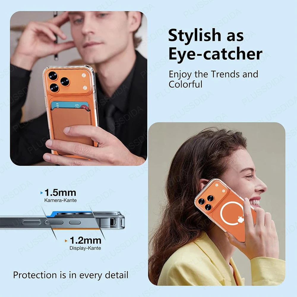 Clear Transparent Magnetic Case For iPhone 17 Pro Max 17 Air 17Pro Case Cover for iPhone17 for Magsafe Charging Shell Accessory - náhled 6