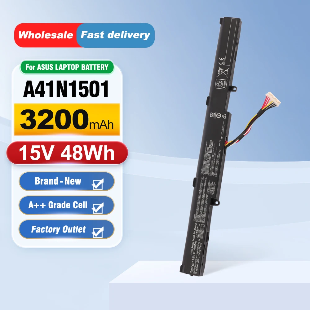 

ETESBAY A41N1501 3200mAh/48WH Laptop Battery For ASUS GL752JW GL752 GL752VL GL752VW N552 N552V N552VW N752 N752V N752VW Series