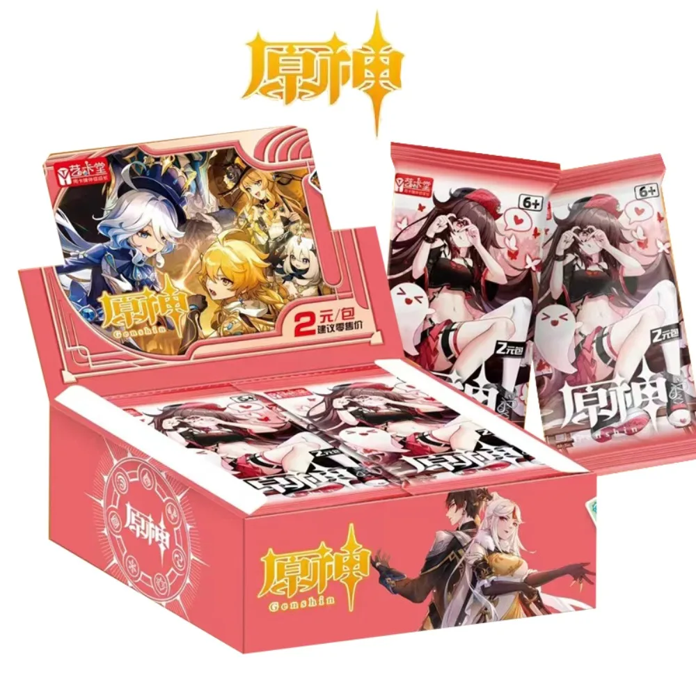 

Original Genshin Impact Cards Collection Booster Box Anime TCG Game Pack Rare Periphery Cards Toys For Family Children Gifts