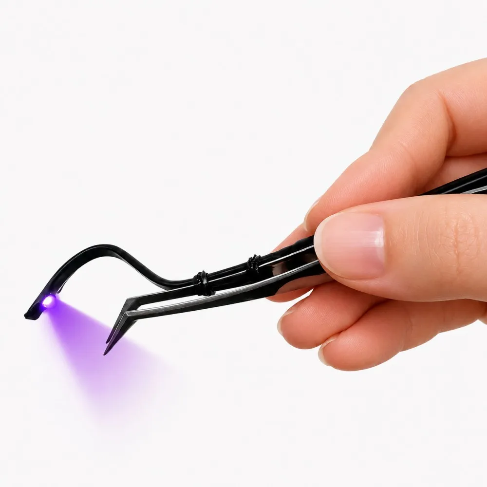 Mini UV LED Tweezer Light  1S Fast Curing Light With Lash Extension Handheld Uv Glue Adhesive Quick Cure Lamp