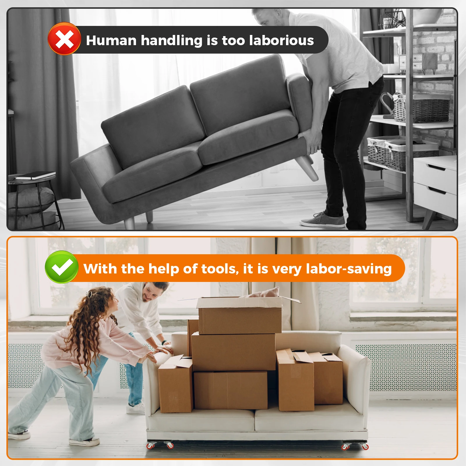 5Pcs Furniture Moving Transport Roller Set Removal Lifting Move Tool Wheel Bar Mover Lifter Moving Heavy Stuff Device Hand Tool