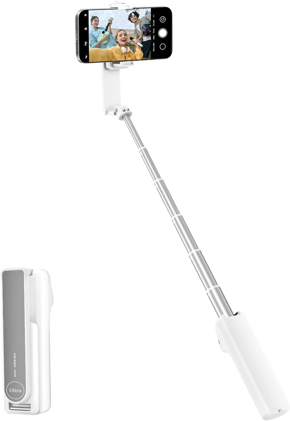 

Portable Selfie Stick with Wireless Remote for iPhone & Android, Lightweight Foldable Travel Phone Holder for Photography