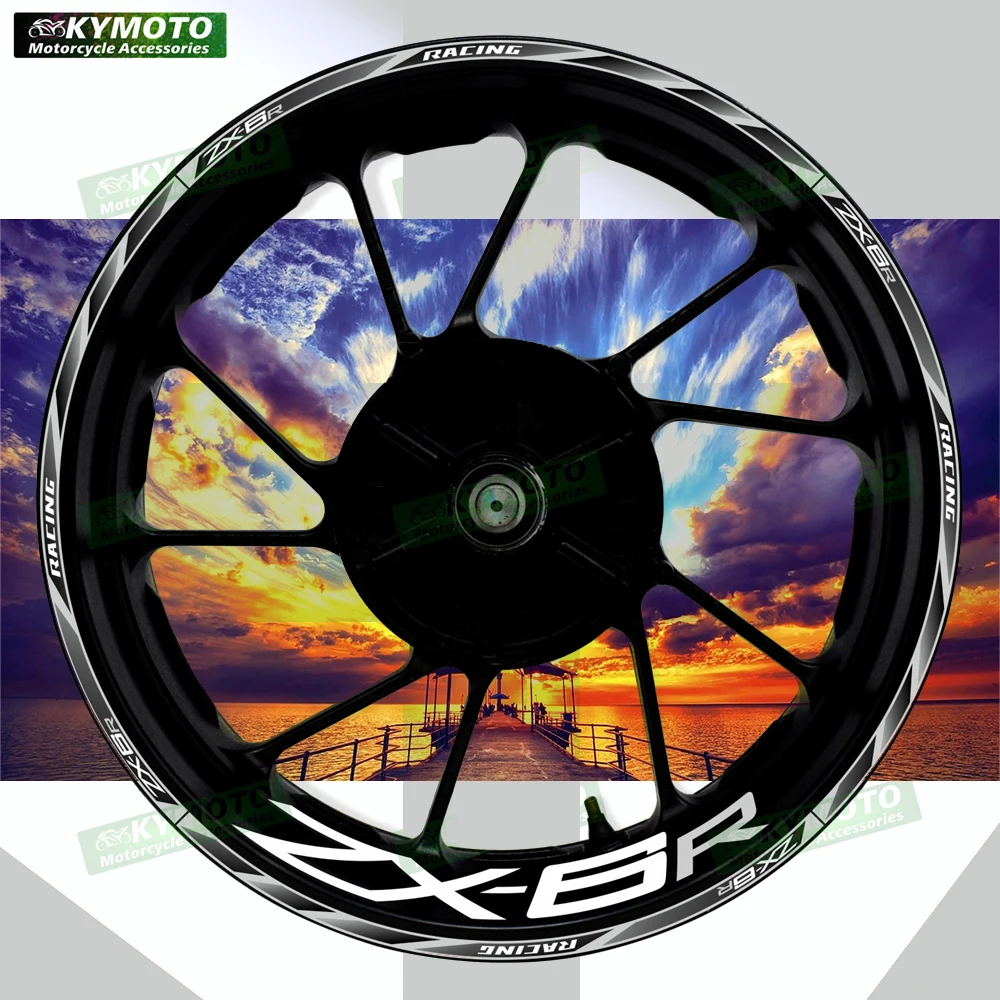 

For ZX-6R ZX6R motorcycle accessories 17 inch front and rear wheel stickers reflective wheel stickers rim stickers decoration