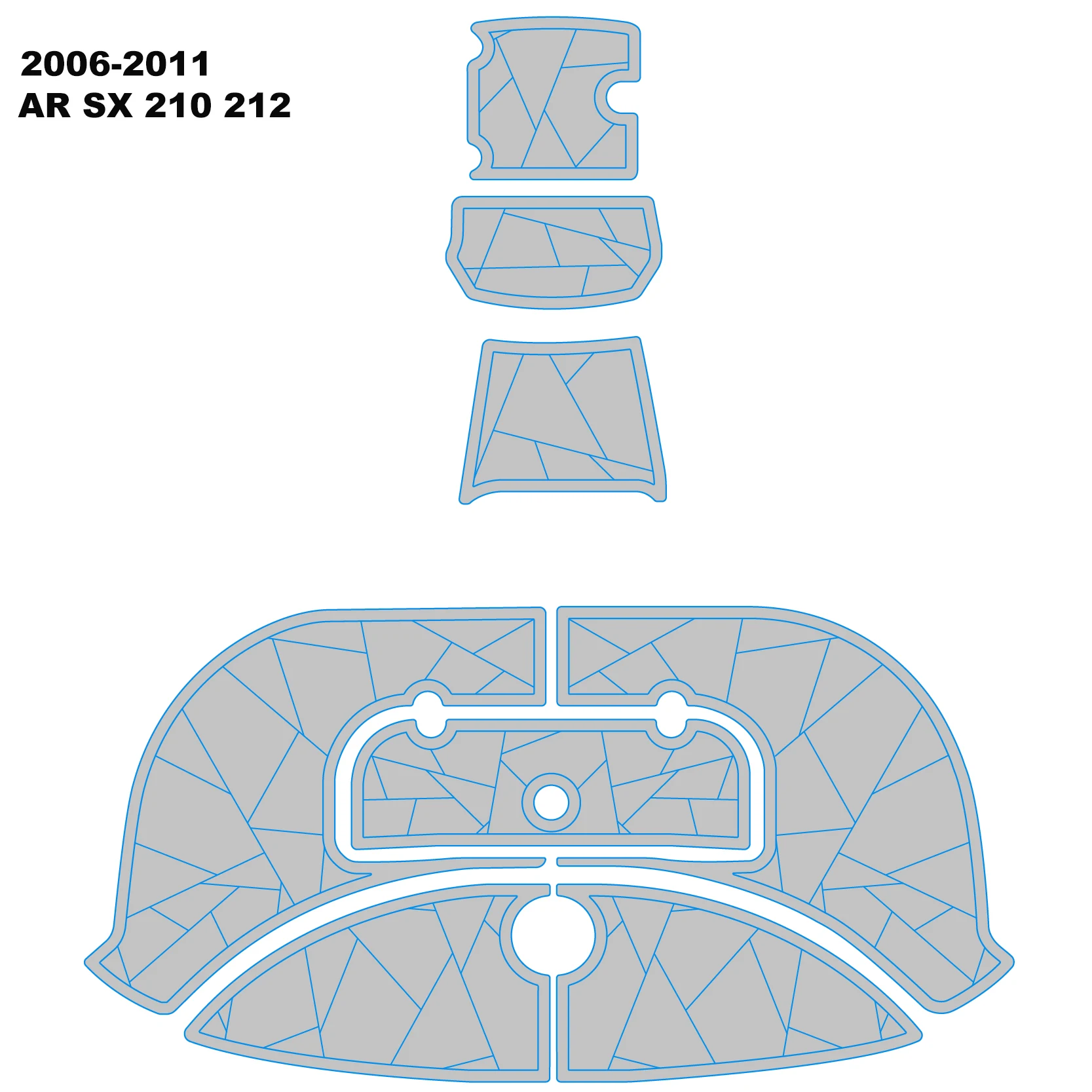 

2006-2011 AR SX 210 212Platform Cockpit Pad Boat EVA Faux Teak Deck Floor Mat