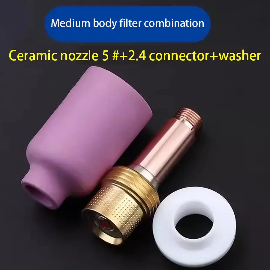 Argon arc welding ceramic nozzle argon arc welding gun accessories WP-18/26 with filter screen connection body mesh fluid guide