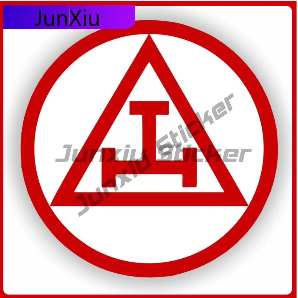 

Masonic Emblem Red Round Freemasonry Creative Motorcycle Boat Waterproof Car Styling Vinyl Decal For Car Truck SUV Window