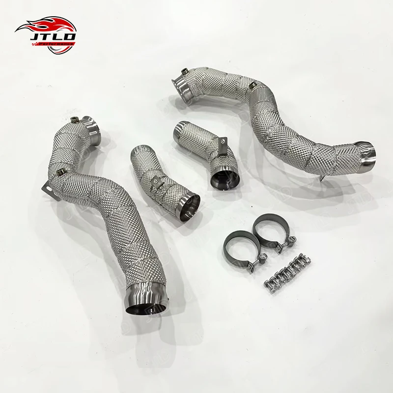 Hot Sell In Stock High Performance 304 Stainless Steel Straight Exhaust DownPipe For MERCEDES GLC63 With Heatshield