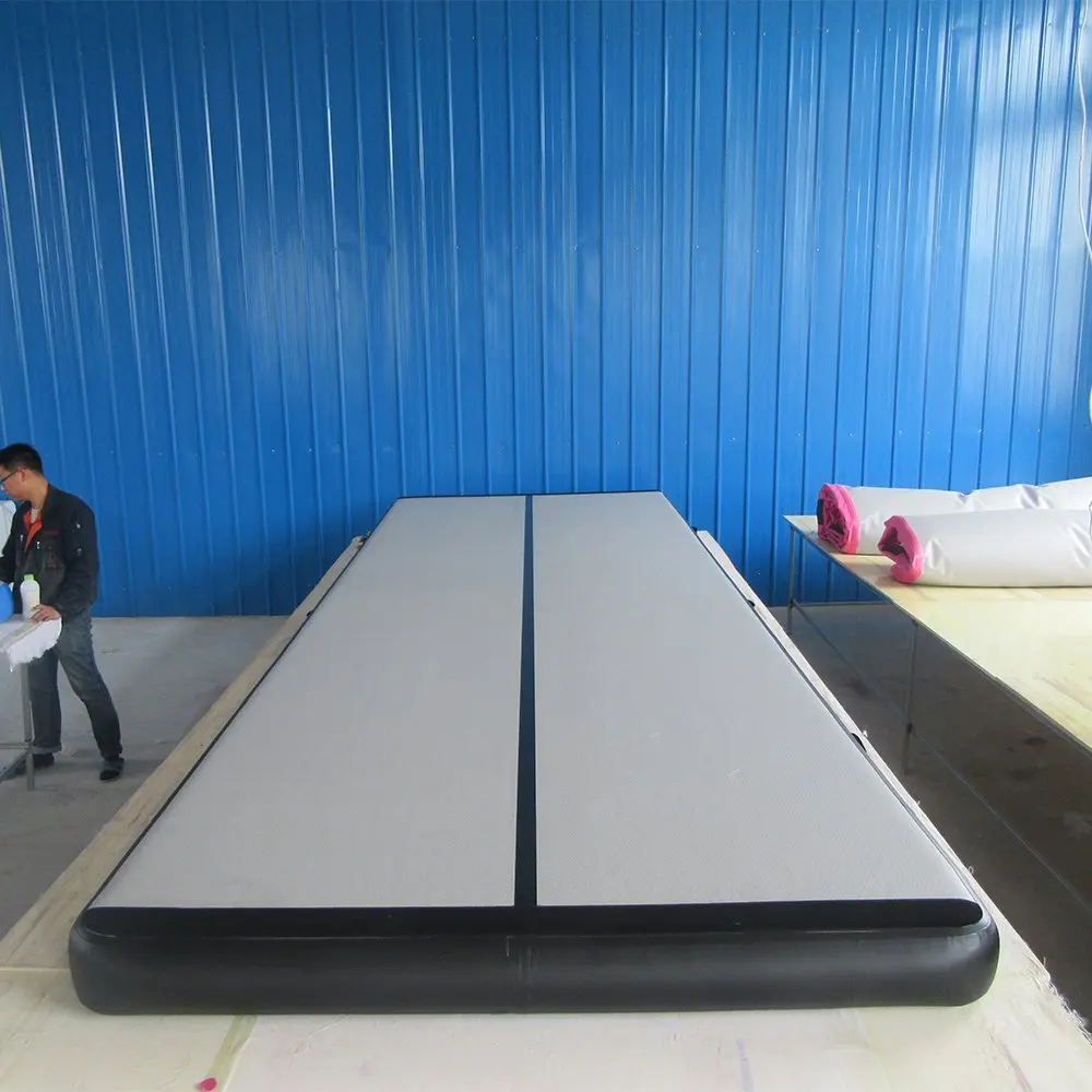 HIBADOU Aufblasbare Airtrack Luftmatte Tumbling-Bahn 8x1x0,2m Aufblasbare Gymnastik-Trainingsmatte Mit Pumpe – Detail 9