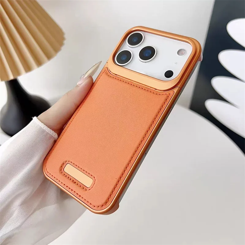 

Luxury Leather Borderless Phone Case For iPhone 17 15 14 16 Pro Max 17Air Heat Dissipation Aromatherapy Anti Drop Magnetic Cover