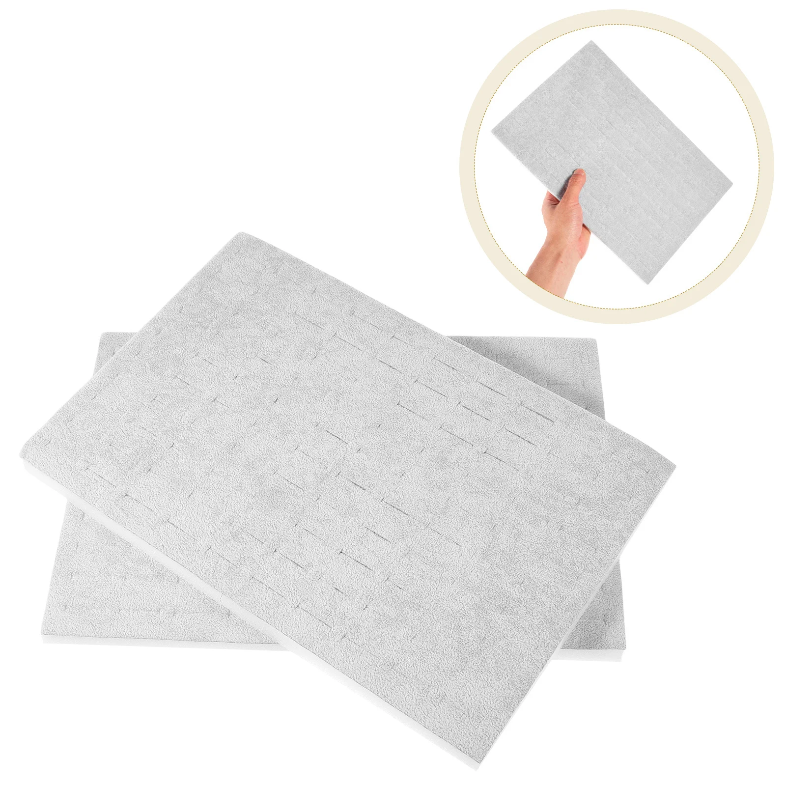 

2pcs Ring Organizer Insert 100 Slots Soft Sponge Jewelry Display Pad Anti-Slip Base For Rings Earrings Storage Jewelry Box Liner