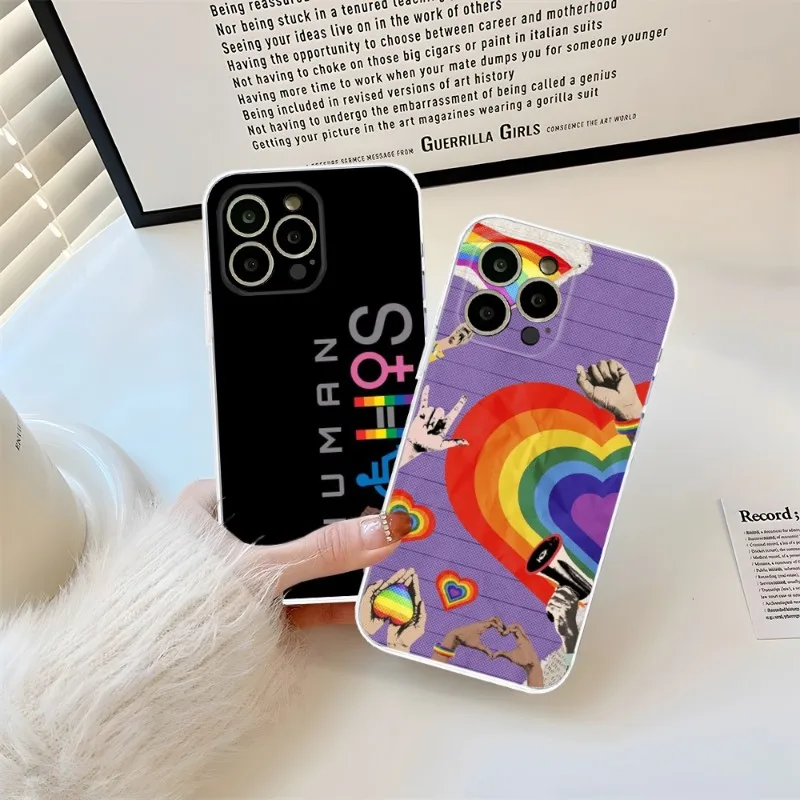 Equality Rainbow Pride Phone Case 2023 Hot Transparent For Iphone 14Pro 11 12 14 Pro Max Mini 6 6s 7 8 Plus X XR XS SE2020 Cover