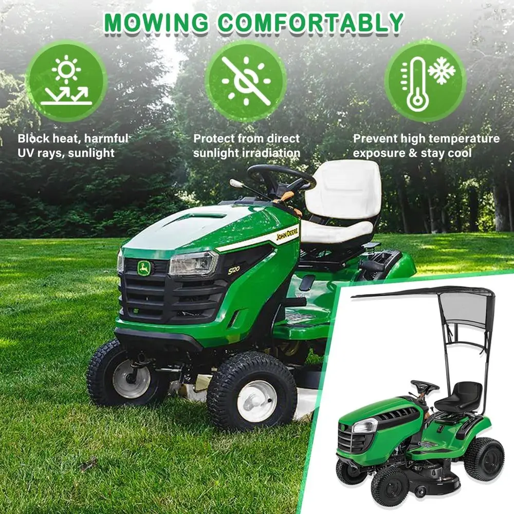 Universal Sunshade for John Deere 100 Series Lawn Mowers, Replacement for LP68122 and LP51702 Models