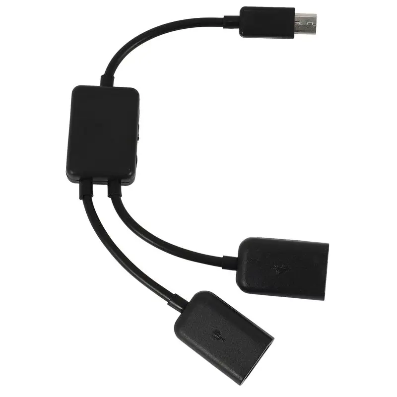 M51K-3X Micro-USB Host Cable,Micro-USB Male To 2X Type A Dual USB Female OTG Adapter Converter Hub For Android Tablet Pc