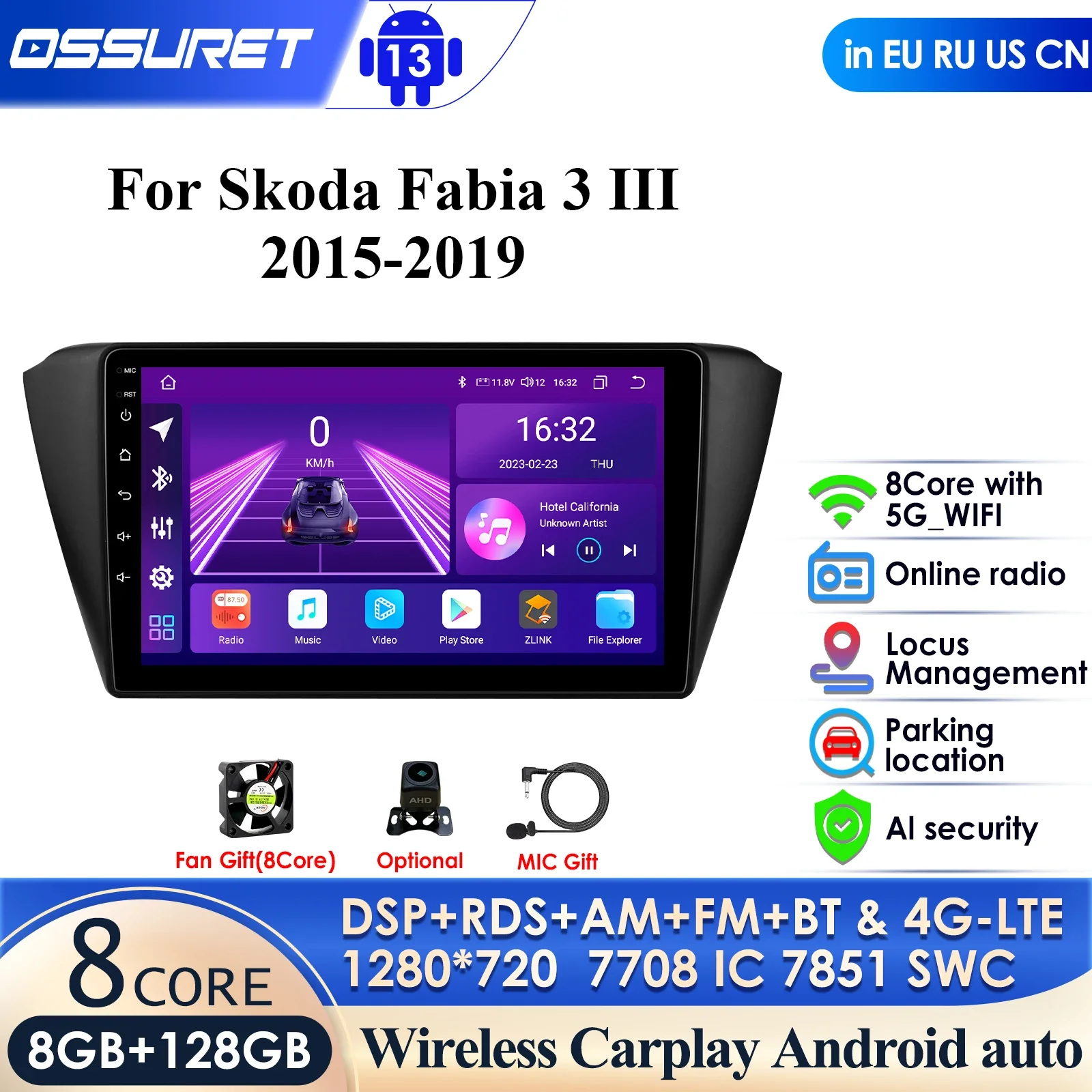 

360 Camera AI Intelligent Player Carplay Auto 4G 2din Android Car Radio for Skoda Superb 3 2015 - 2019 Autoradio GPS WIFI Stereo