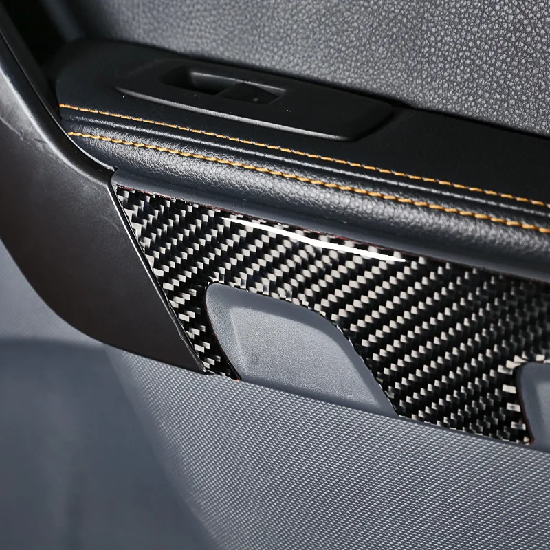 For Ford Ranger Wildtrak 2015-2021 Soft Carbon Fiber Car Rear Door Panel Decorative Frame Sticker Car Interior Accessories