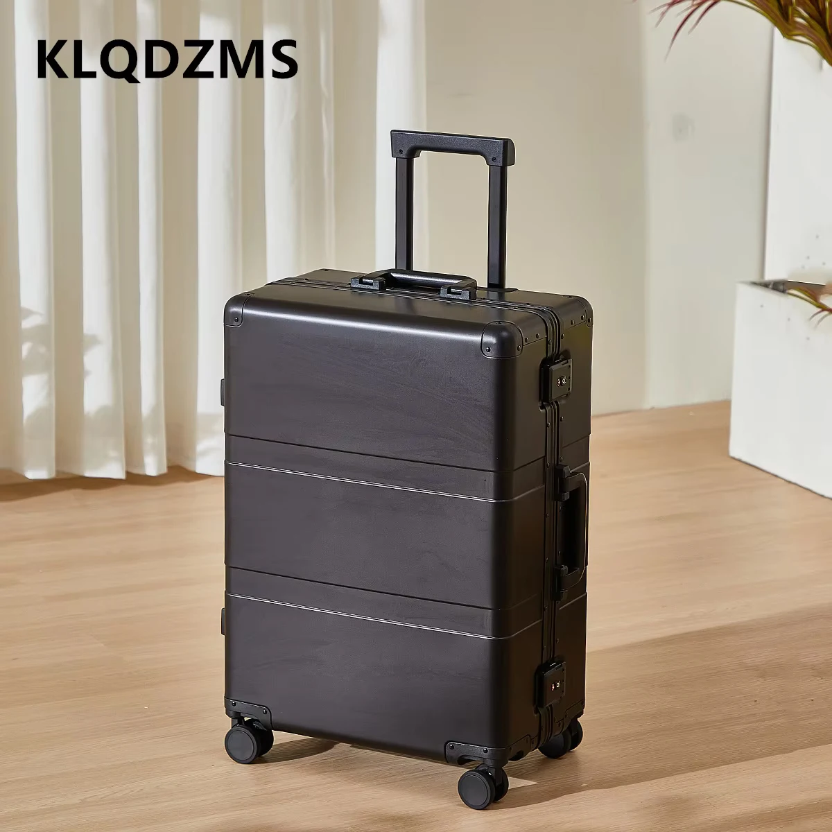 KLQDZMS Men's Luggage All Aluminum Magnesium Alloy Boarding Box Large-capacity Business Trolley Case 20 "24"28 Inch Suitcase